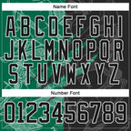 Custom Black Kelly Green-White 3D Pattern Gradient Fashion Scratch Hockey Lace Neck Jersey