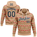 Custom Stitched Brown Black-White 3D Christmas Ugly Sweater Sports Pullover Sweatshirt Hoodie