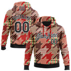 Custom Stitched Red Black-White 3D Christmas Houndstooth Sports Pullover Sweatshirt Hoodie