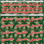 Custom Stitched Green Red-Cream 3D Christmas Floral Sports Pullover Sweatshirt Hoodie