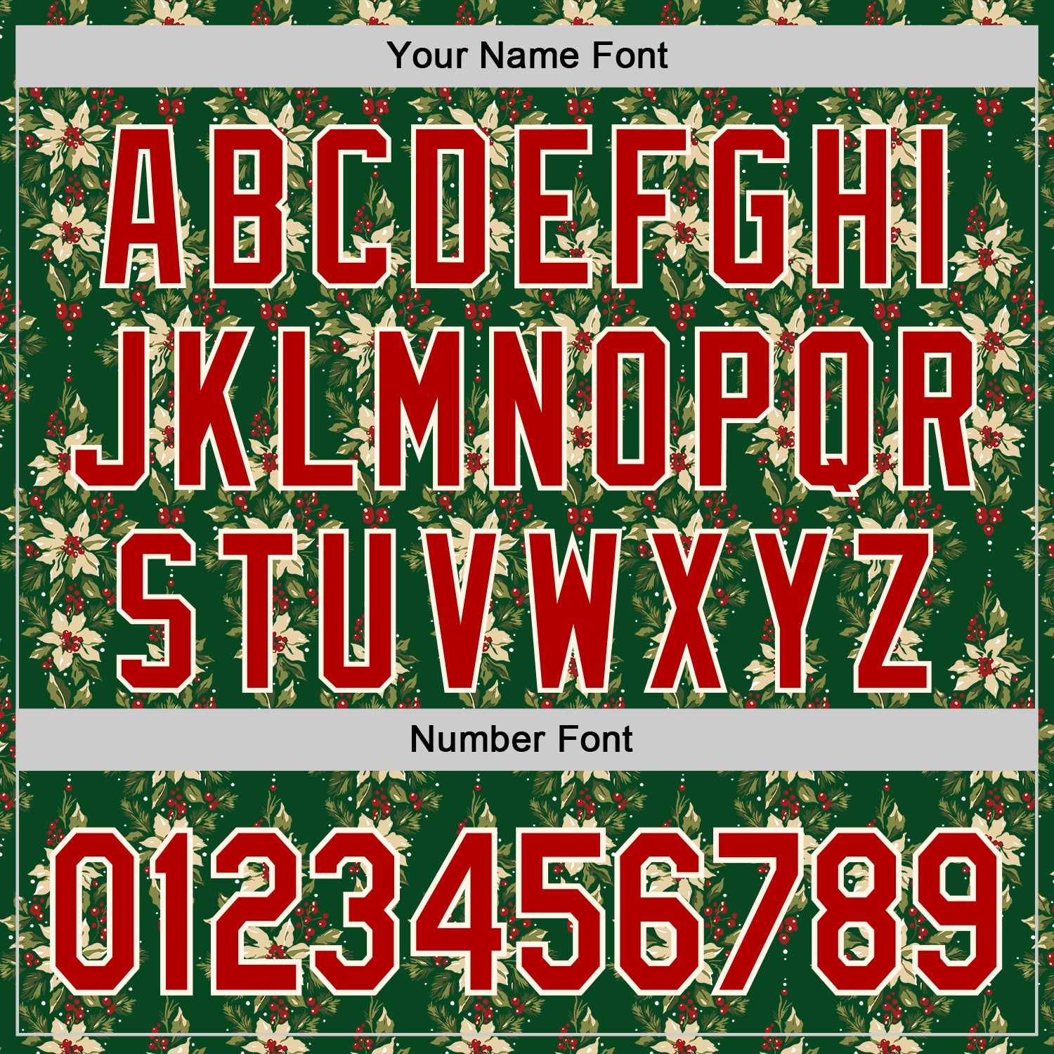 Custom Stitched Green Red-Cream 3D Christmas Floral Sports Pullover Sweatshirt Hoodie