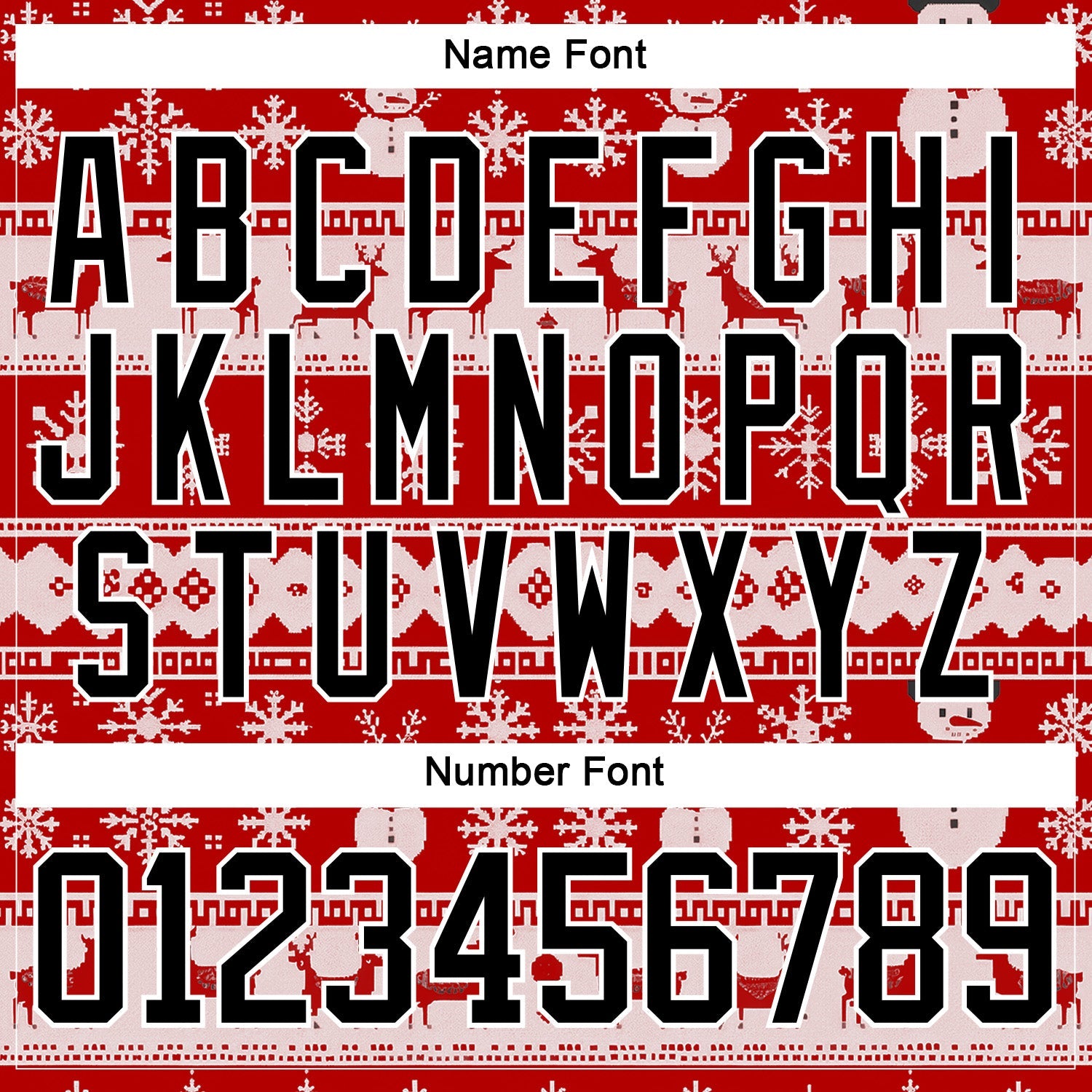 Custom Red Black-White 3D Christmas Ugly Sweater Hockey Lace Neck Jersey