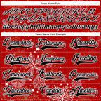 Custom Red Black-White 3D Christmas Hockey Lace Neck Jersey