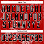 Custom Red Black-White 3D Christmas Hockey Lace Neck Jersey