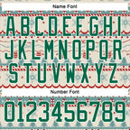Custom Red Kelly Green-White 3D Christmas Ugly Sweater Hockey Lace Neck Jersey