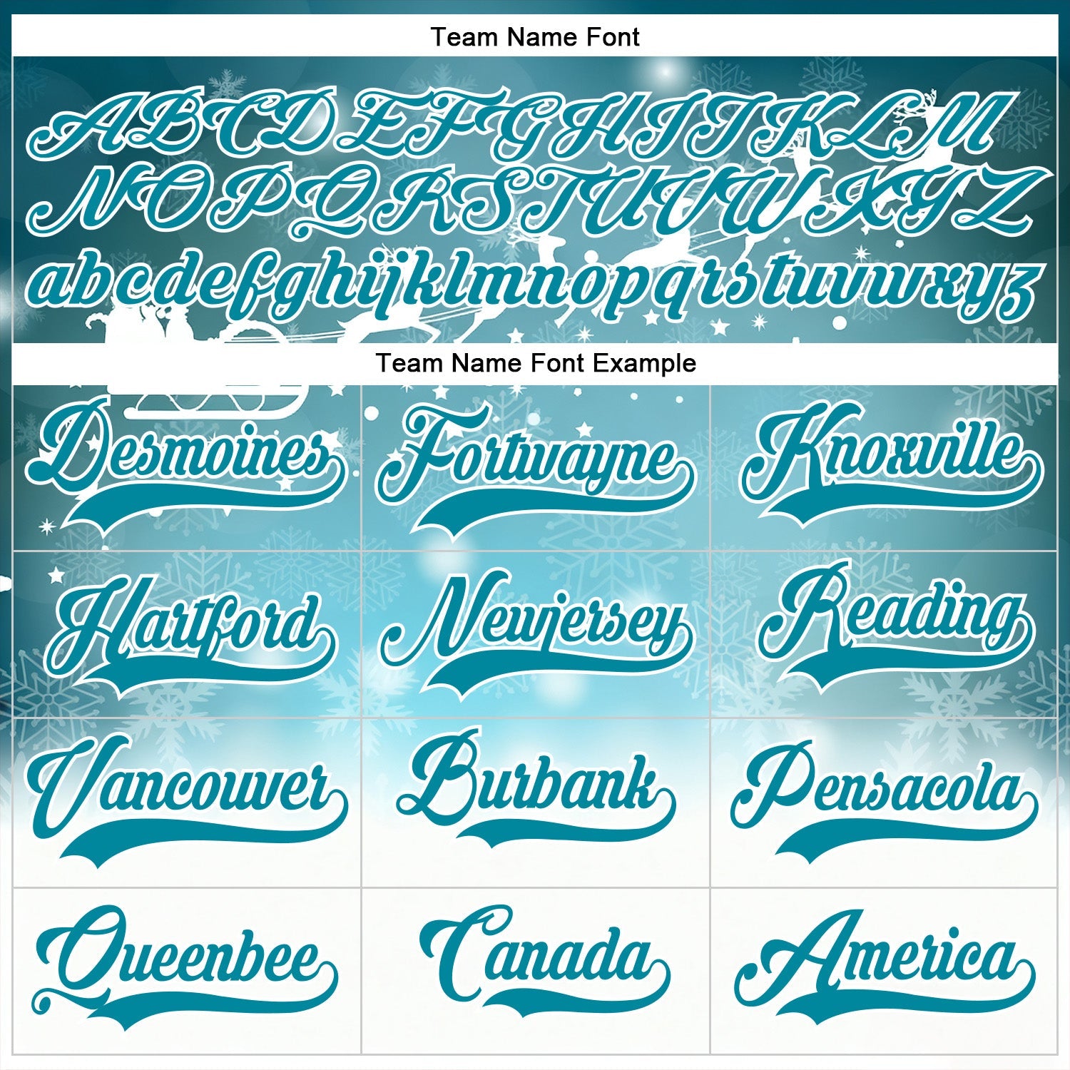 Custom Teal Teal-White 3D Christmas Reindeer Hockey Lace Neck Jersey