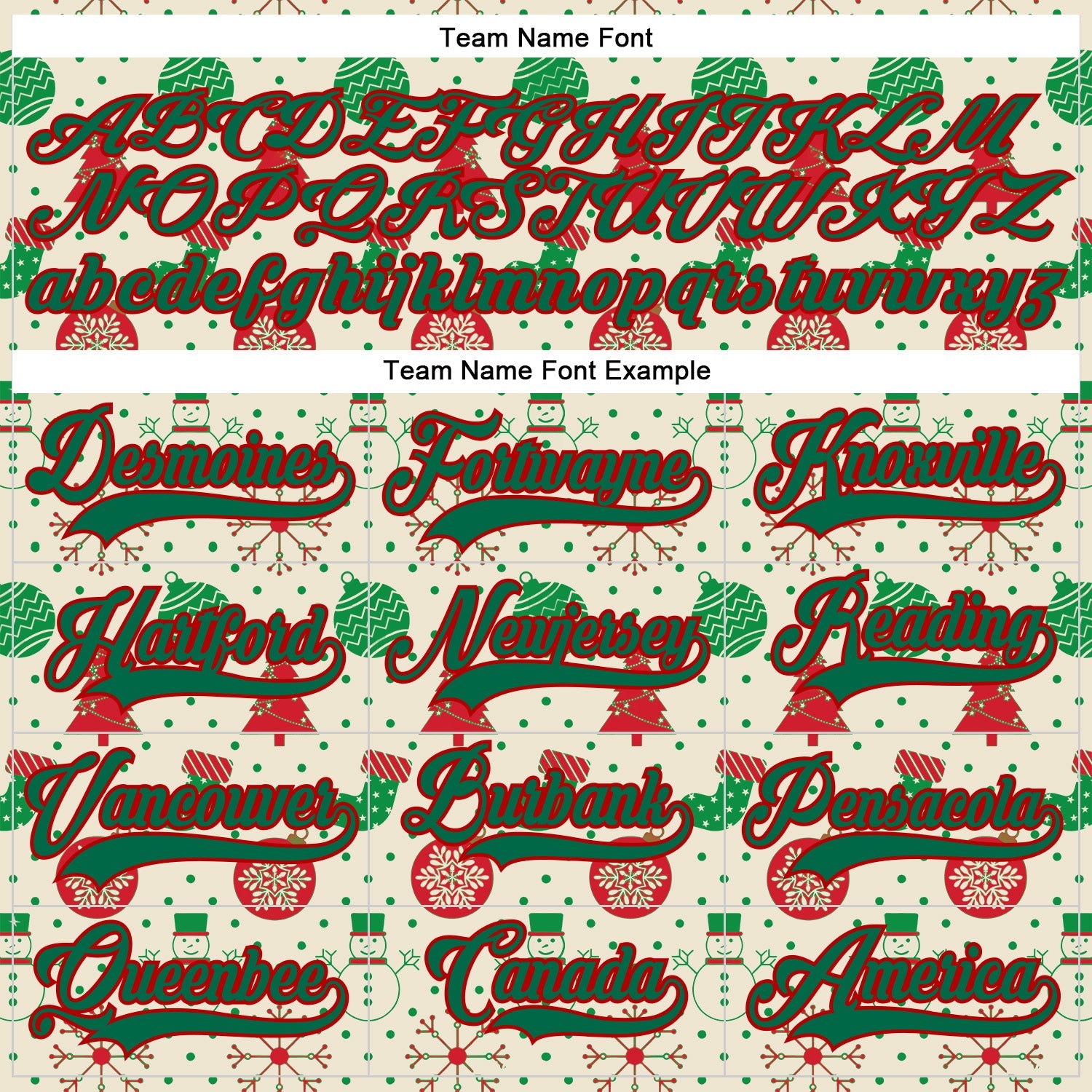 Custom Cream Kelly Green-Red 3D Christmas Hockey Lace Neck Jersey