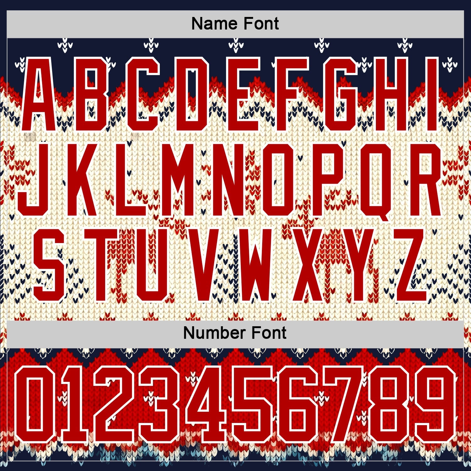 Custom Navy Red-White 3D Christmas Ugly Sweater Hockey Lace Neck Jersey