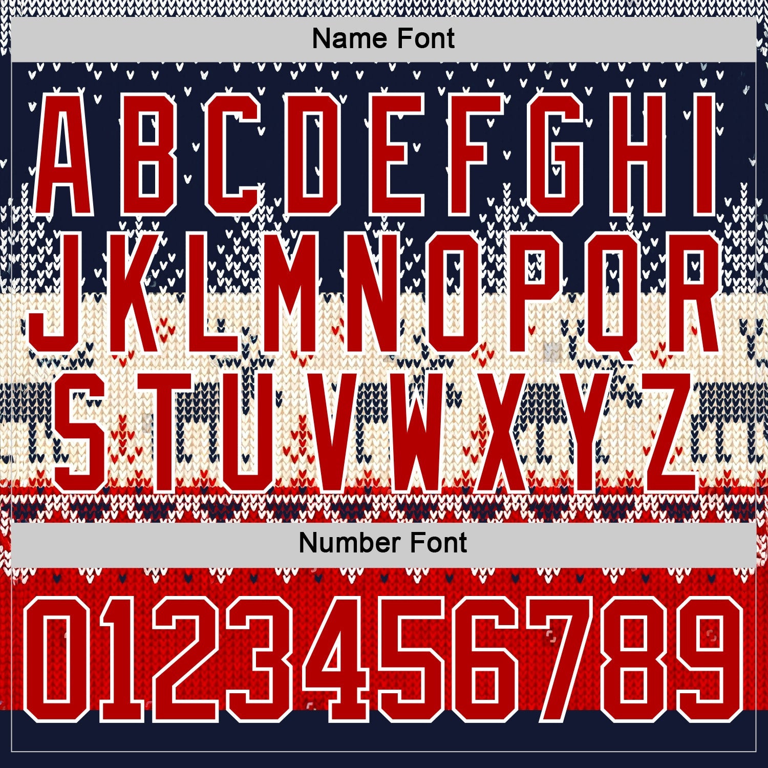 Custom Navy Red-White 3D Christmas Ugly Sweater Hockey Lace Neck Jersey