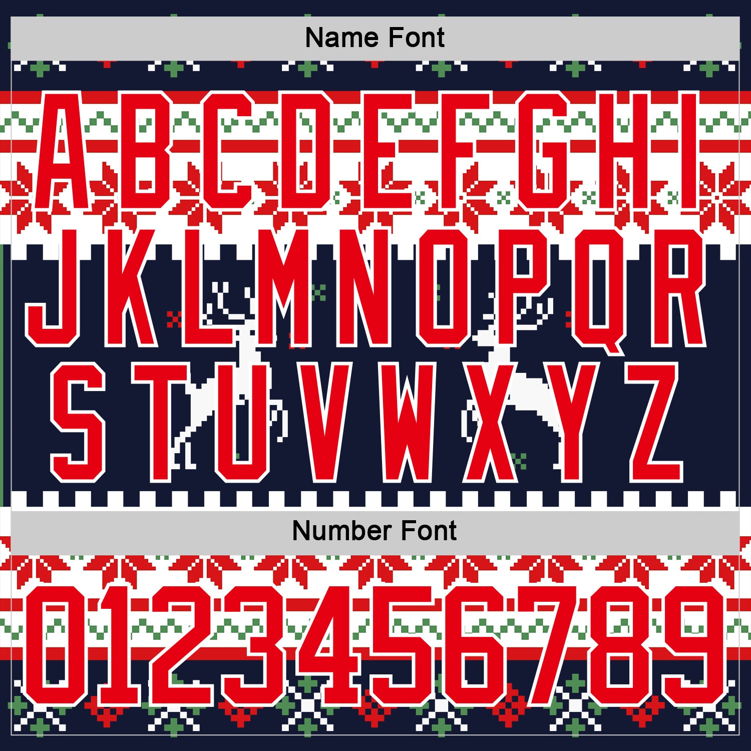 Custom Navy Fire Red-White 3D Christmas Ugly Sweater Hockey Lace Neck Jersey