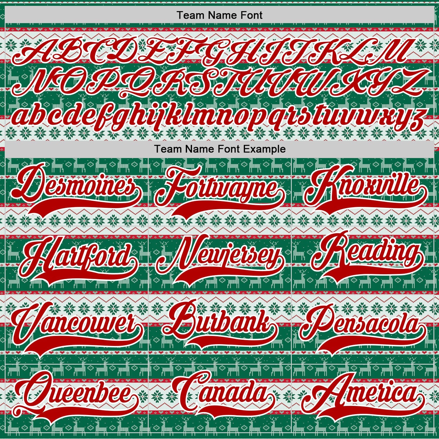 Custom Kelly Green Red-White 3D Christmas Ugly Sweater Hockey Lace Neck Jersey