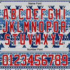 Custom Blue Red-White 3D Christmas Ugly Sweater Hockey Lace Neck Jersey
