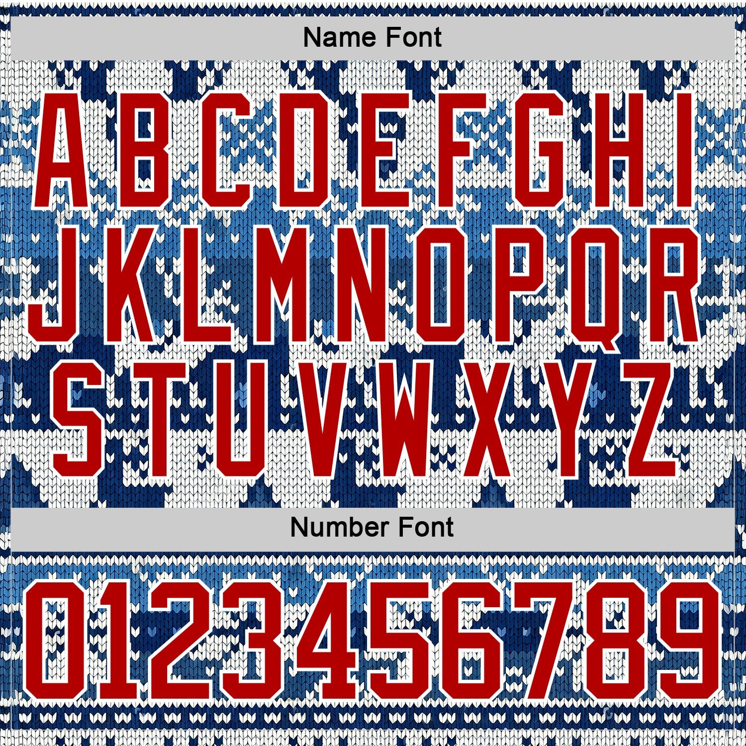 Custom Blue Red-White 3D Christmas Ugly Sweater Hockey Lace Neck Jersey