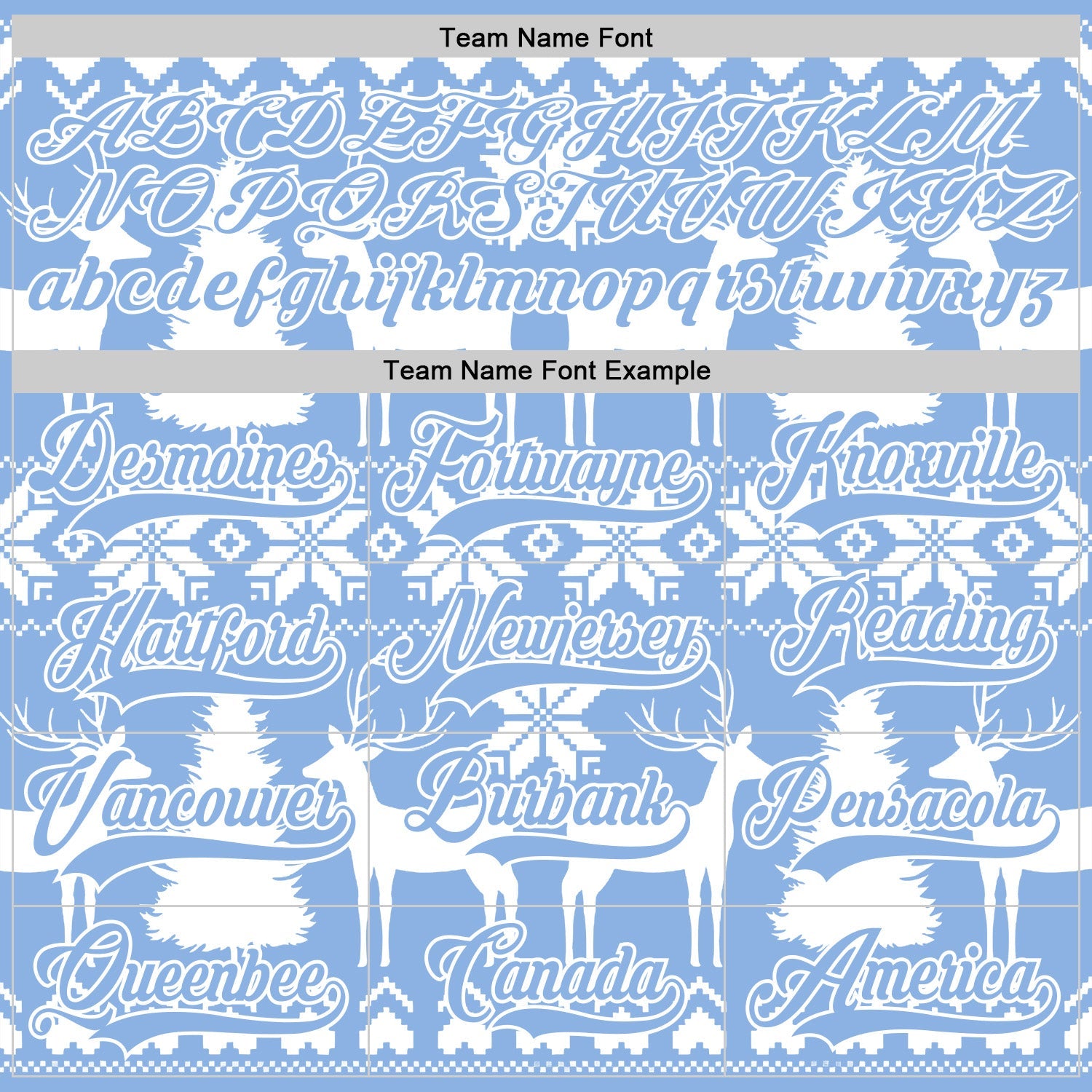 Custom White Light Blue-White 3D Christmas Ugly Sweater Hockey Lace Neck Jersey