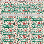 Custom Cream Kelly Green-White 3D Christmas Hockey Lace Neck Jersey