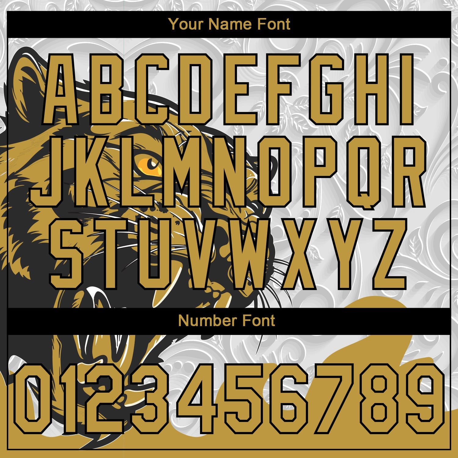 Custom Stitched Gray Old Gold-Black 3D Pattern Design Leopardo Sports Pullover Sweatshirt Hoodie