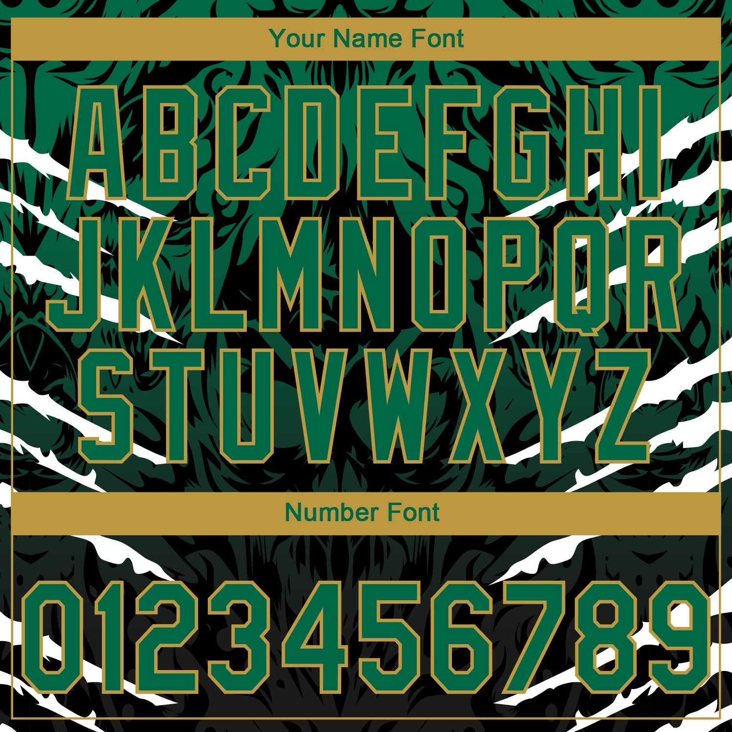 Custom Stitched Black Kelly Green-Old Gold 3D Pattern Design Leopardo Sports Pullover Sweatshirt Hoodie