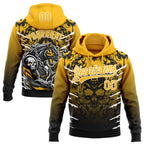 Custom Stitched Black Gold-White 3D Pattern Design Leopardo Sports Pullover Sweatshirt Hoodie