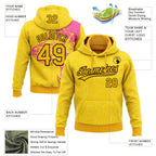 Custom Stitched Pink Gold-Black 3D Pattern Design Wolf Sports Pullover Sweatshirt Hoodie