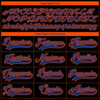 Custom Black Royal-Orange 3D Pattern Fragment Art Hockey Lace Neck Jersey