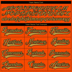 Custom Orange Old Gold-Black 3D Pattern Fragment Art Hockey Lace Neck Jersey