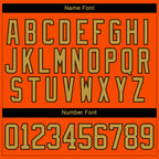 Custom Orange Old Gold-Black 3D Pattern Fragment Art Hockey Lace Neck Jersey