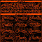 Custom Black Orange-White 3D Pattern Curve Lines Hockey Lace Neck Jersey