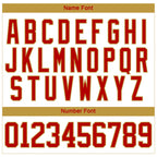 Custom White Red-Old Gold 3D Pattern Curve Lines Hockey Lace Neck Jersey