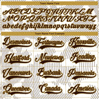 Custom White Brown-Old Gold 3D Pattern Curve Lines Hockey Lace Neck Jersey