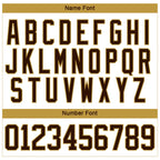 Custom White Brown-Old Gold 3D Pattern Curve Lines Hockey Lace Neck Jersey