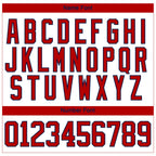 Custom White Red-Navy 3D Pattern Curve Lines Hockey Lace Neck Jersey