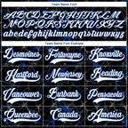 Custom Black White-Royal 3D Pattern Abstract Network Hockey Lace Neck Jersey