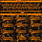 Custom Black Bay Orange-White 3D Pattern Abstract Network Hockey Lace Neck Jersey