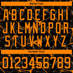 Custom Black Bay Orange-White 3D Pattern Abstract Network Hockey Lace Neck Jersey