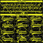 Custom Black Neon Yellow-Teal 3D Pattern Abstract Network Hockey Lace Neck Jersey