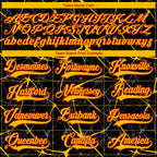 Custom Black Gold-Red 3D Pattern Abstract Network Hockey Lace Neck Jersey