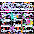 Custom Graffiti Pattern White Black-Light Blue 3D Pattern Splash Art Hockey Lace Neck Jersey