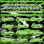 Custom Figure Aurora Green Black-White 3D Pattern Fluid Art Hockey Lace Neck Jersey
