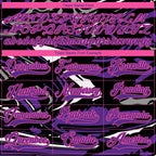 Custom Figure Purple Black Pink-White 3D Pattern Fluid Art Hockey Lace Neck Jersey