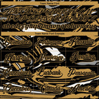 Custom Figure Black Old Gold-White 3D Pattern Fluid Art Hockey Lace Neck Jersey