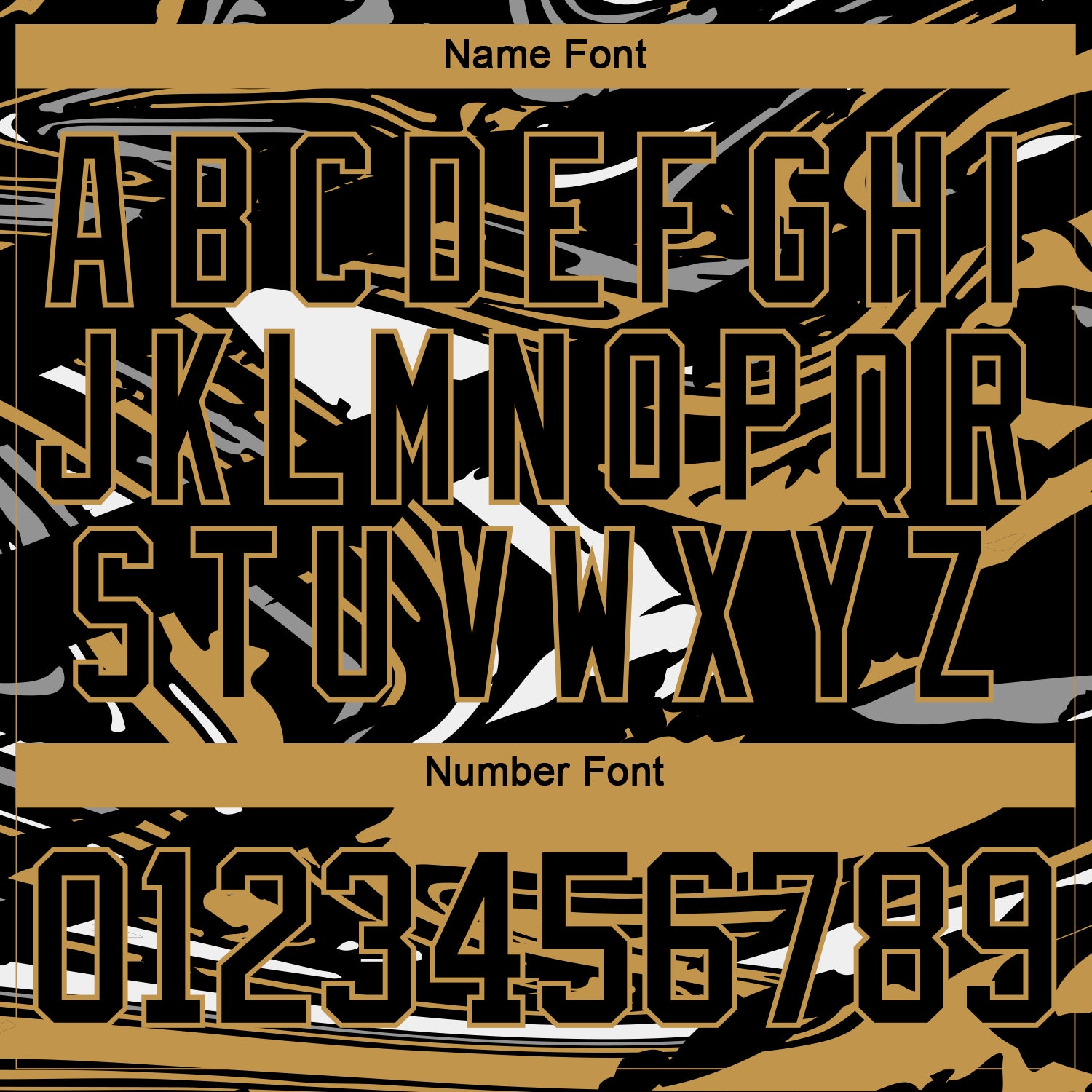 Custom Figure Black Old Gold-White 3D Pattern Fluid Art Hockey Lace Neck Jersey