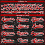 Custom Black Red-White 3D Pattern Fragment Art Hockey Lace Neck Jersey