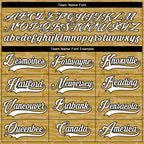 Custom Old Gold White-Black 3D Pattern Fragment Art Hockey Lace Neck Jersey