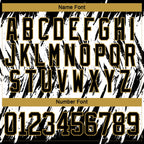 Custom White Black-Old Gold 3D Pattern Splash Art Hockey Lace Neck Jersey