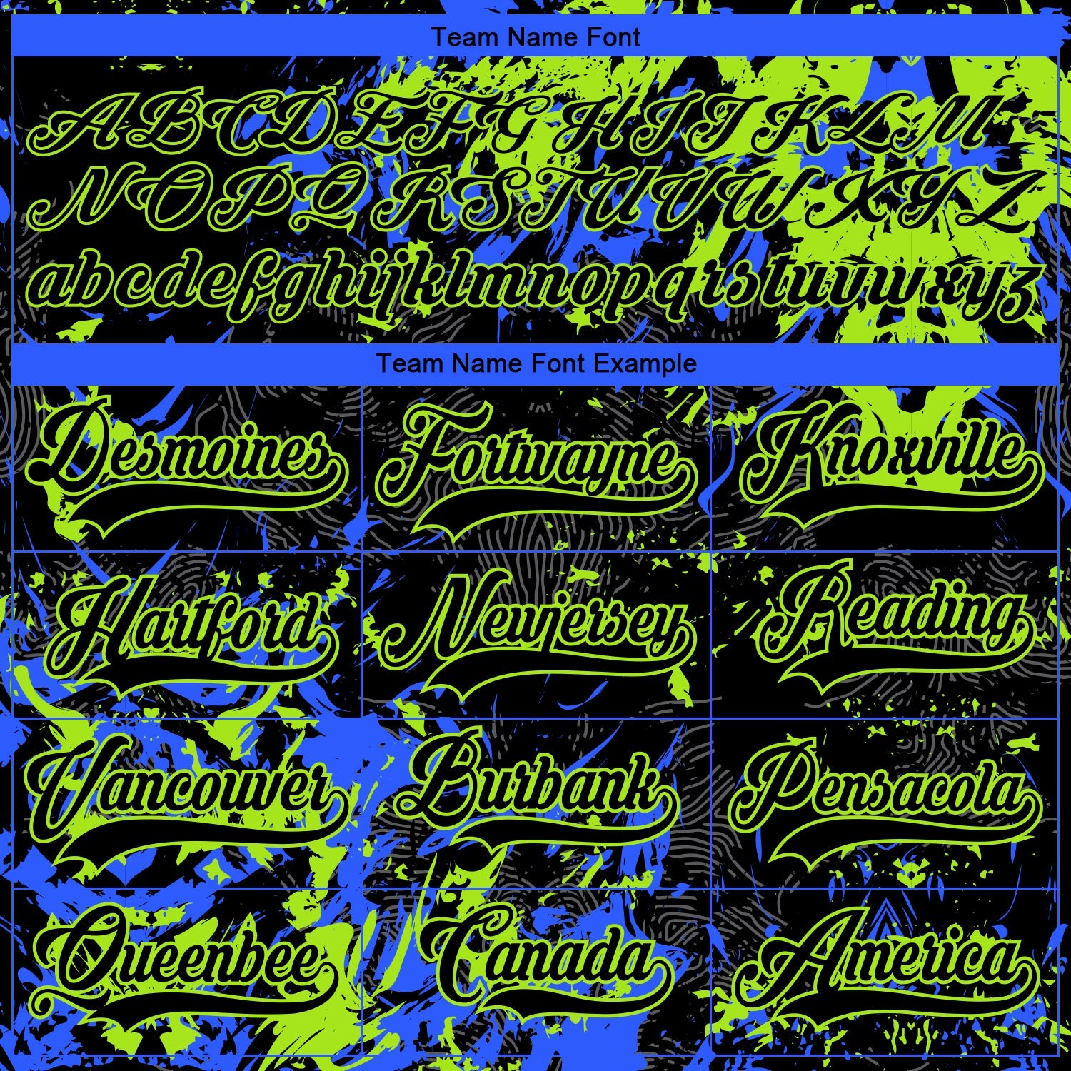 Custom Black Neon Green-Royal 3D Fluid Art Splash Hockey Lace Neck Jersey