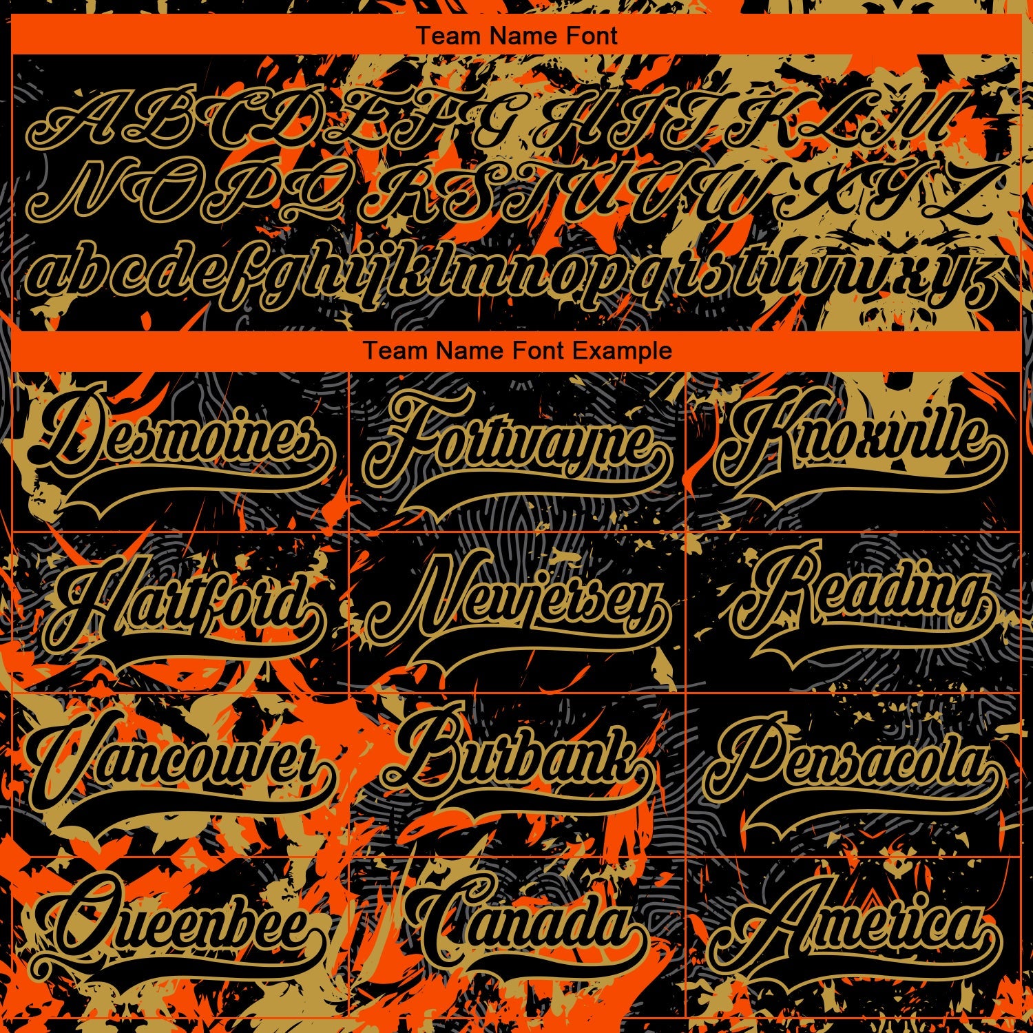 Custom Black Old Gold-Orange 3D Fluid Art Splash Hockey Lace Neck Jersey