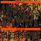 Custom Black Old Gold-Orange 3D Fluid Art Splash Hockey Lace Neck Jersey