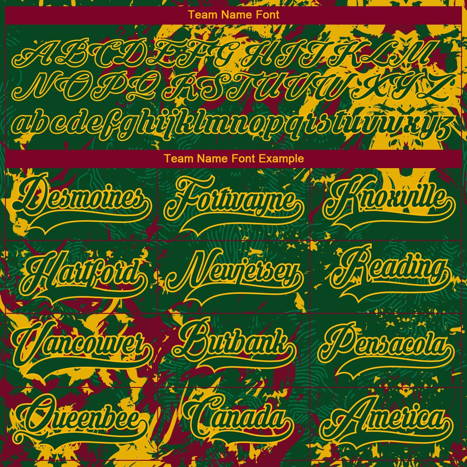 Custom Green Gold-Maroon 3D Fluid Art Splash Hockey Lace Neck Jersey