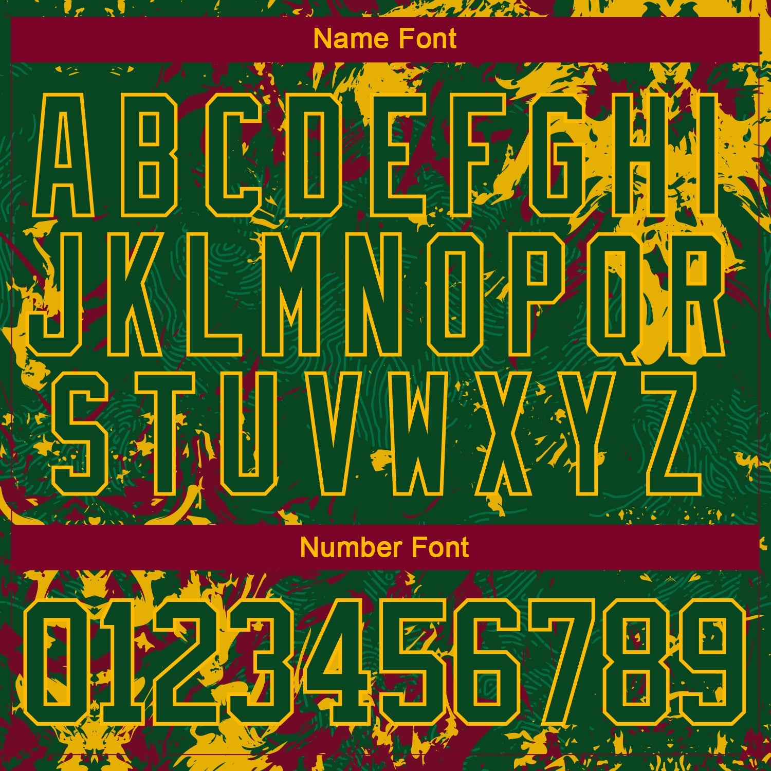 Custom Green Gold-Maroon 3D Fluid Art Splash Hockey Lace Neck Jersey