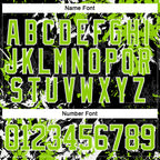 Custom Black Neon Green-White 3D Fluid Art Splash Hockey Lace Neck Jersey